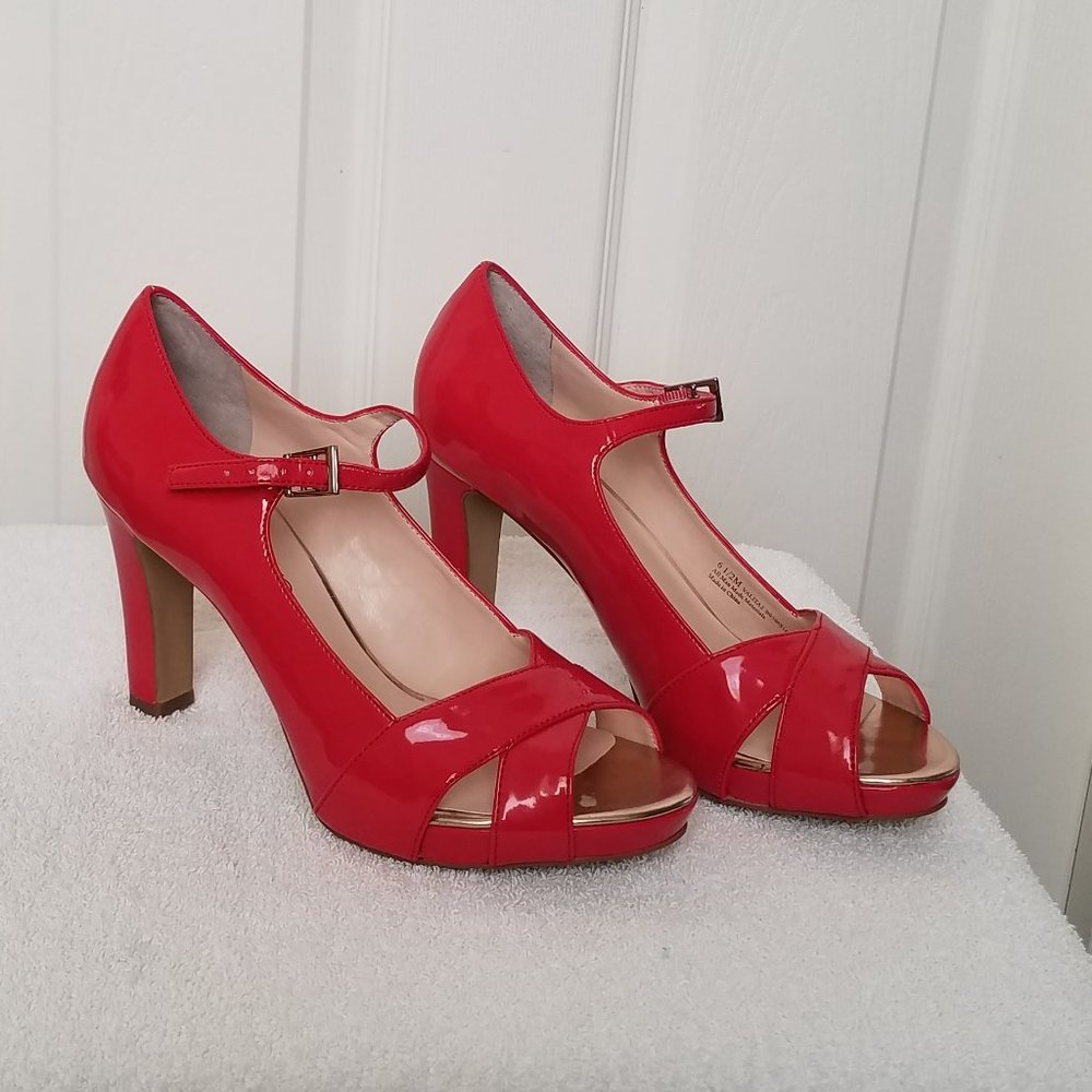 Franco Sarto Blocked Heels, New Never Worn Never Used Peek Toe Ankle Strap